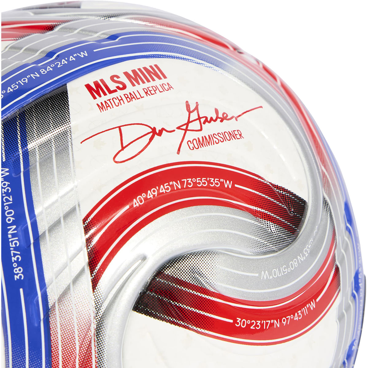 adidas MLS Mini Soccer Ball - White, Hir Blue, Red, Iron Metallic 1 – image 3 of 4