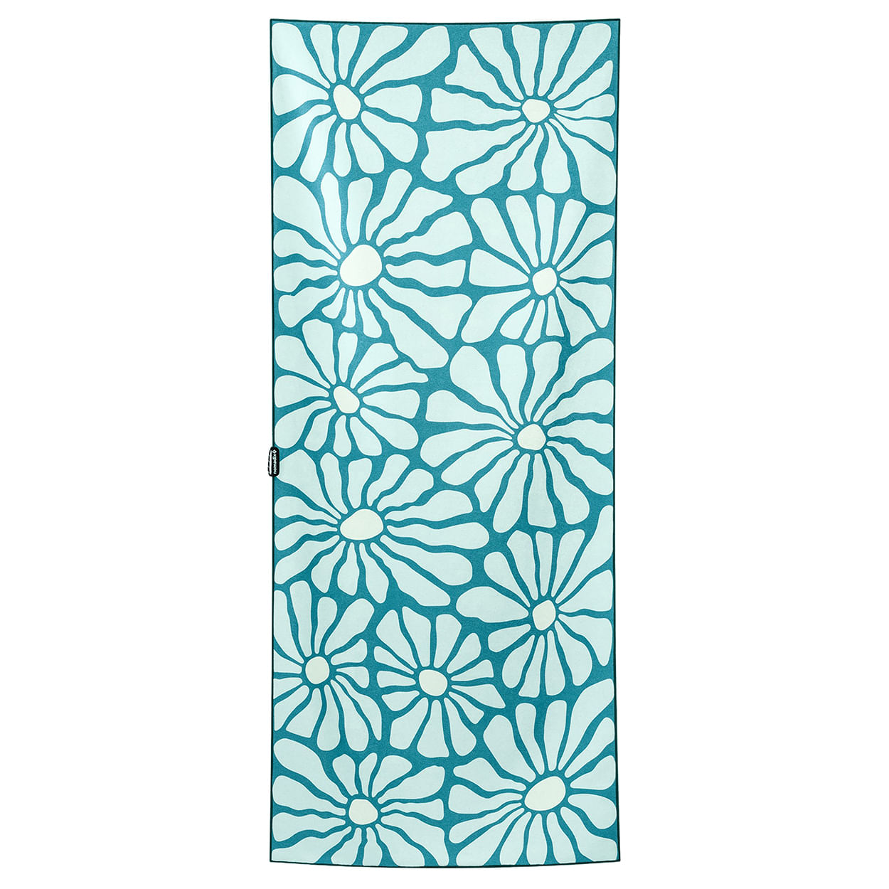 Nomadix-Lazy-Daisy-Black-Organic-Beach-Towel-Seafoam-Green
