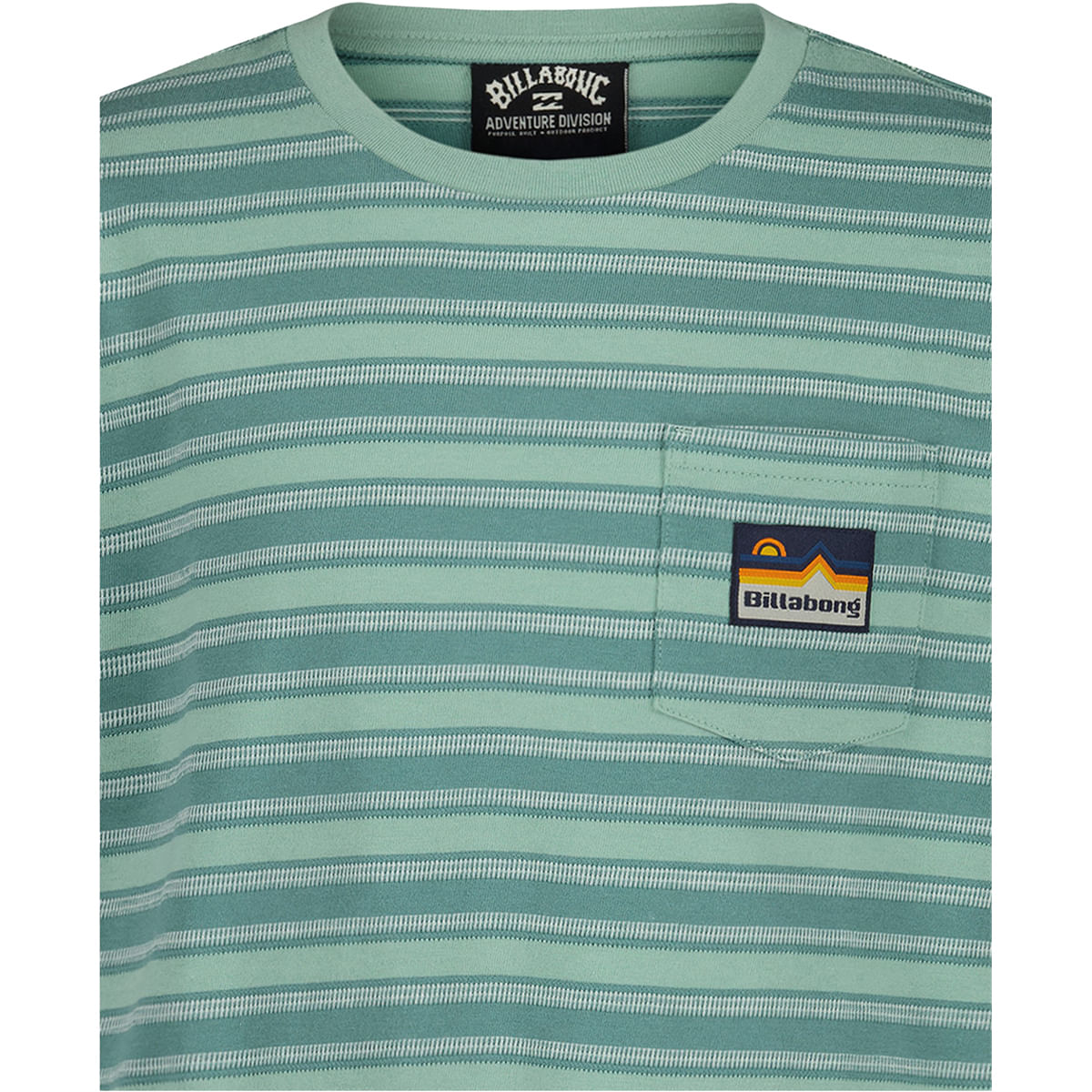 Billabong Miles Stripe Pocket T-Shirt - Boys' - Green Ash L