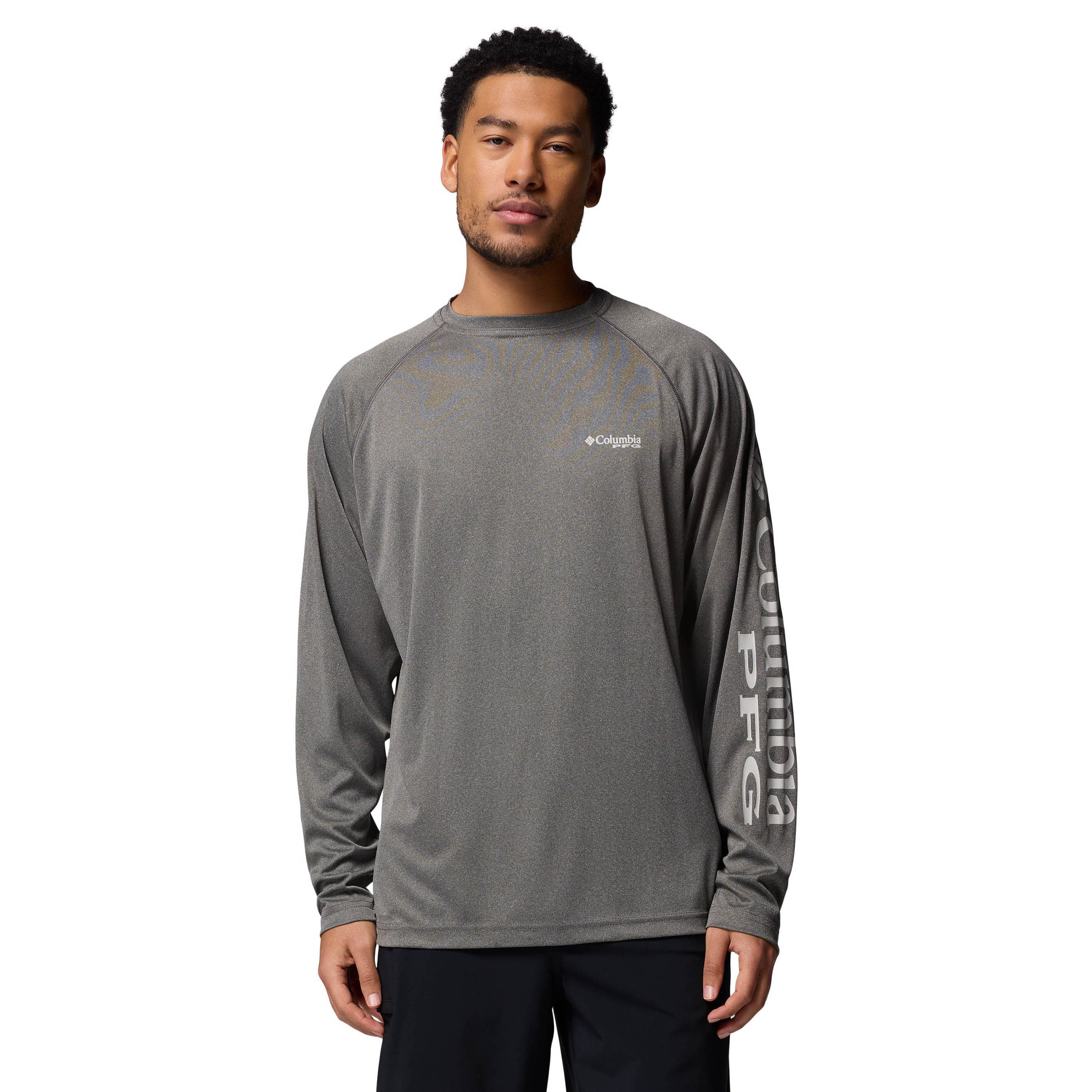 Columbia-Terminal-Tackle-Shirt---Men-s-Charcoal-Heather---Cool-Grey-Logo