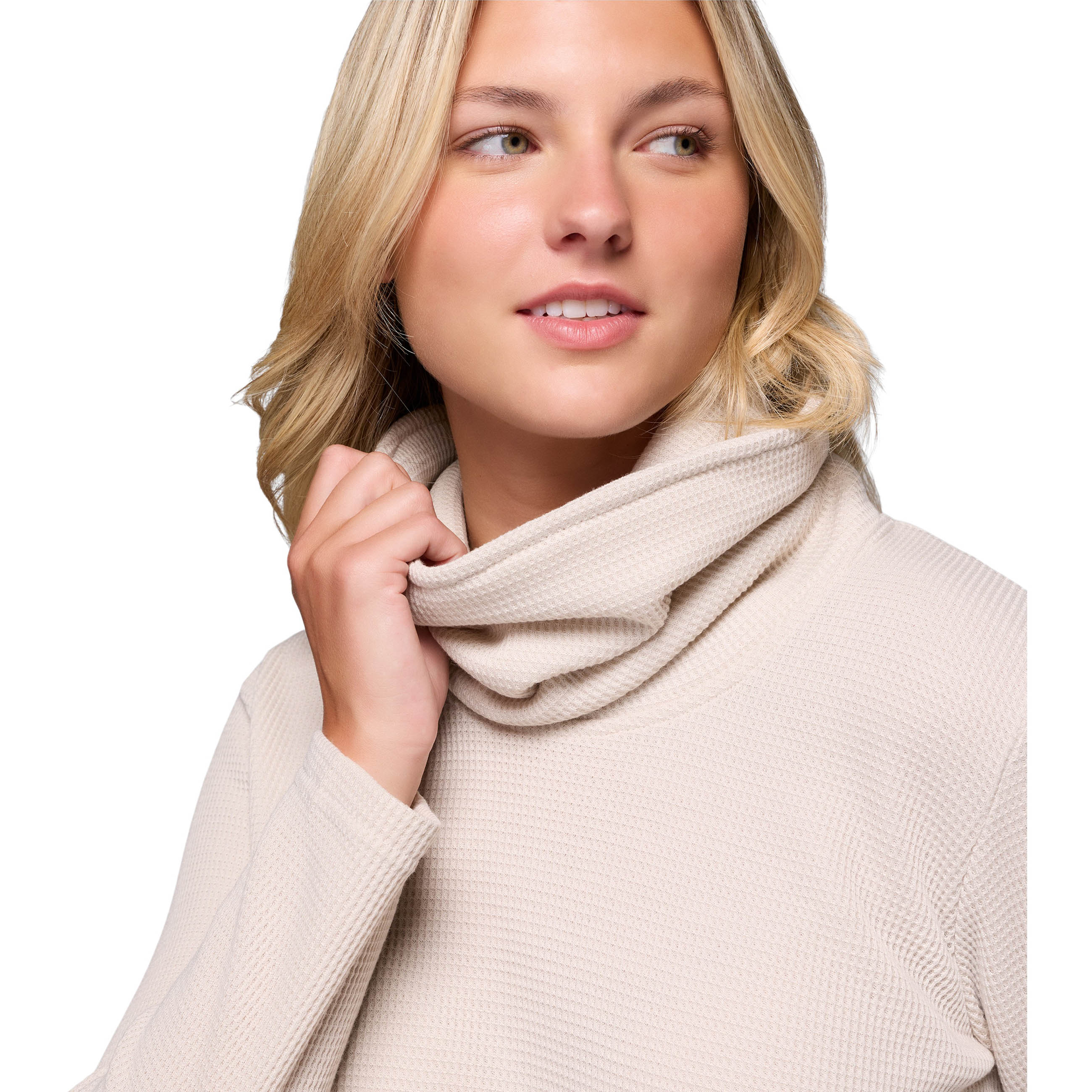 Columbia Holly Hideaway Waffle Cowl Neck Pullover - Women's - Dark Stone XS