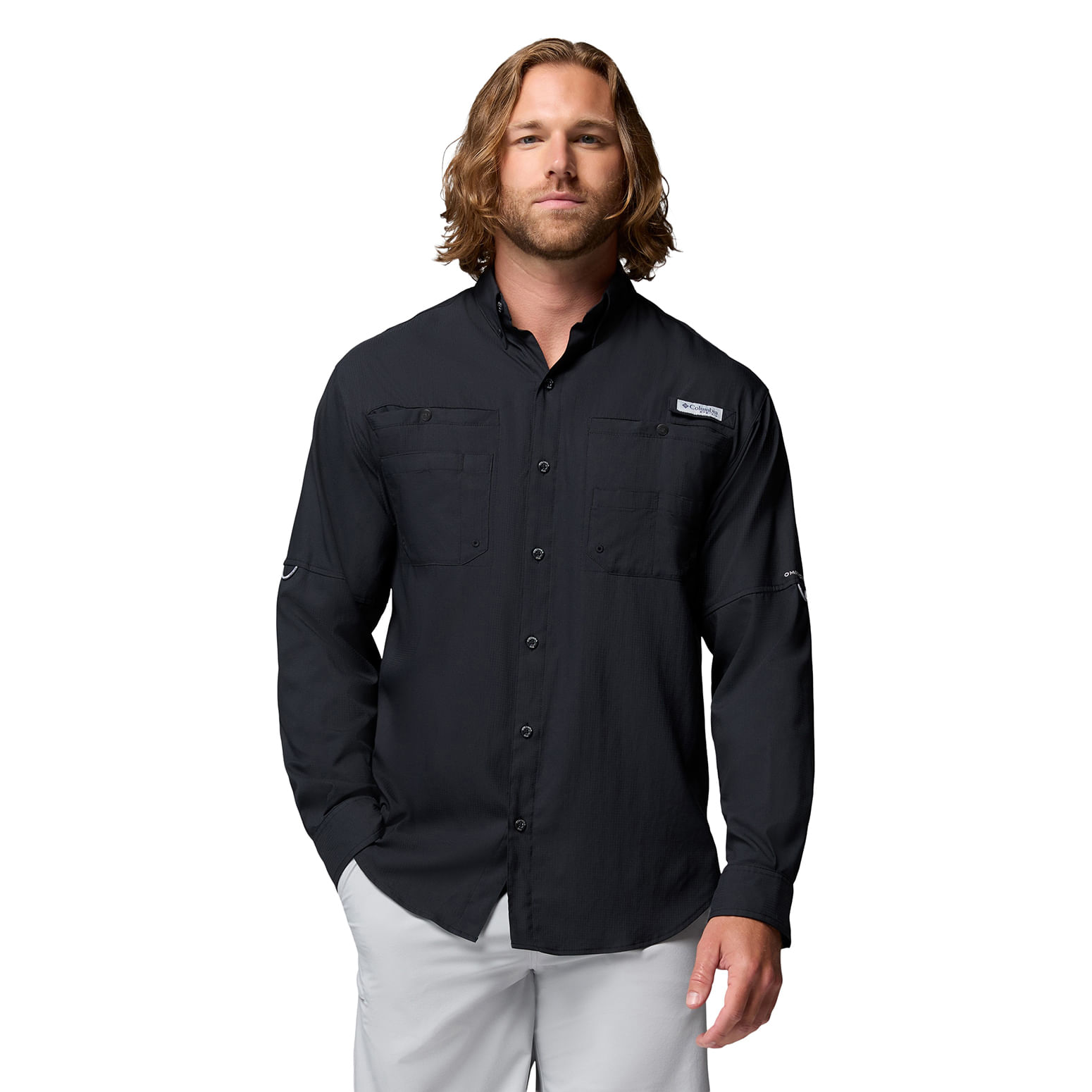 Columbia-PFG-Tamiami-II-Long-Sleeve-Shirt---Men-s-BLACK