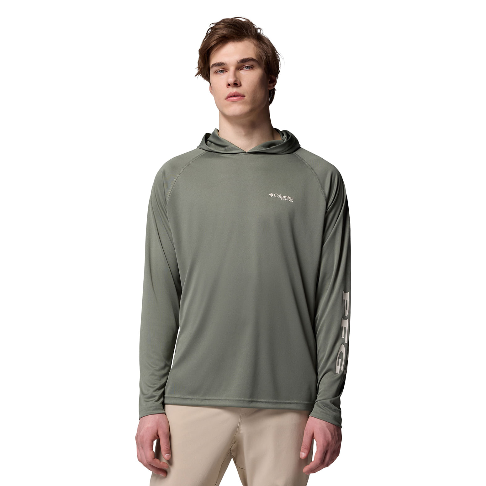 Columbia-PFG-Terminal-Tackle-Hoodie---Men-s-Cypress---Dark-Stone-Logo