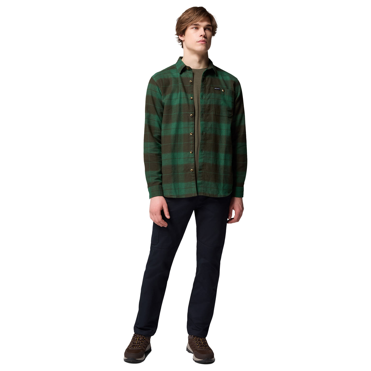 Chemise coupe standard en flanelle brossée | Vert | Tommy Hilfiger