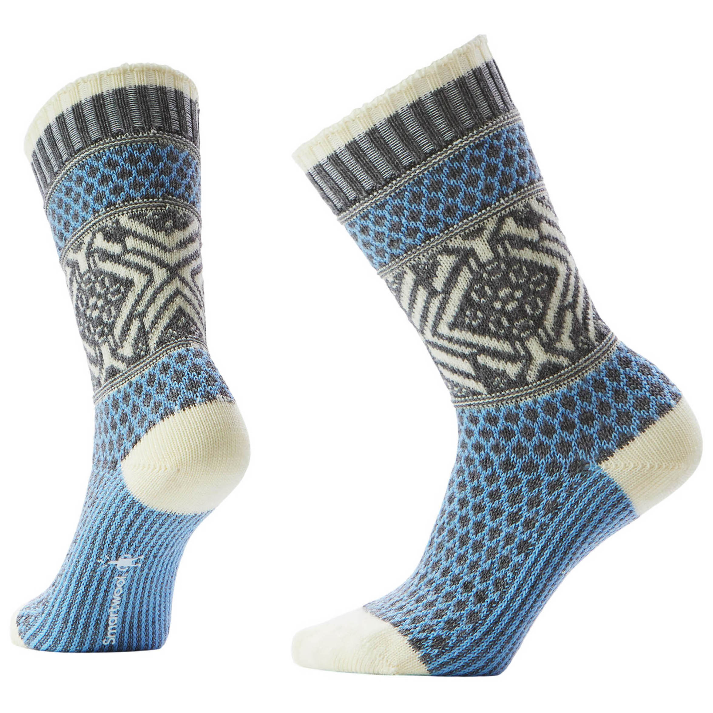Smartwool-Everyday-Popcorn-Snowflake-Pattern-Crew-Sock---Women-s-Serene-Blue