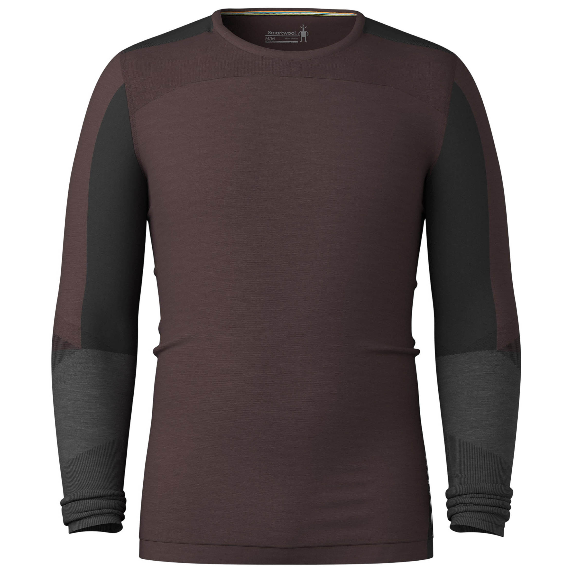 Smartwool-Intraknit-Thermal-Merino-Base-Layer-Colorblock-Crew---Men-s-Mink-Black