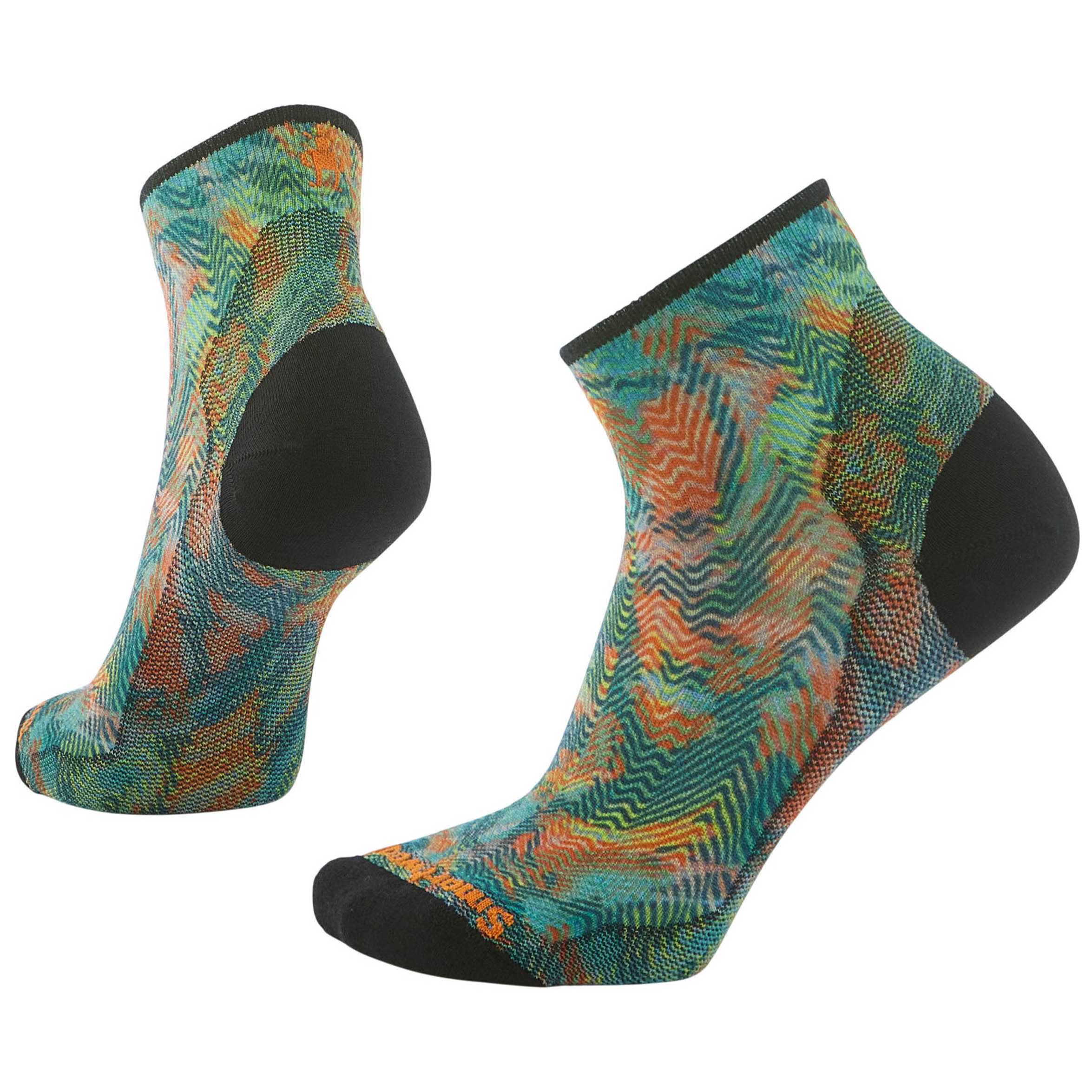 Smartwool-Zero-Cushion-Jungle-Music-Print-Biking-Crew-Socks---Women-s-Honey-Gold