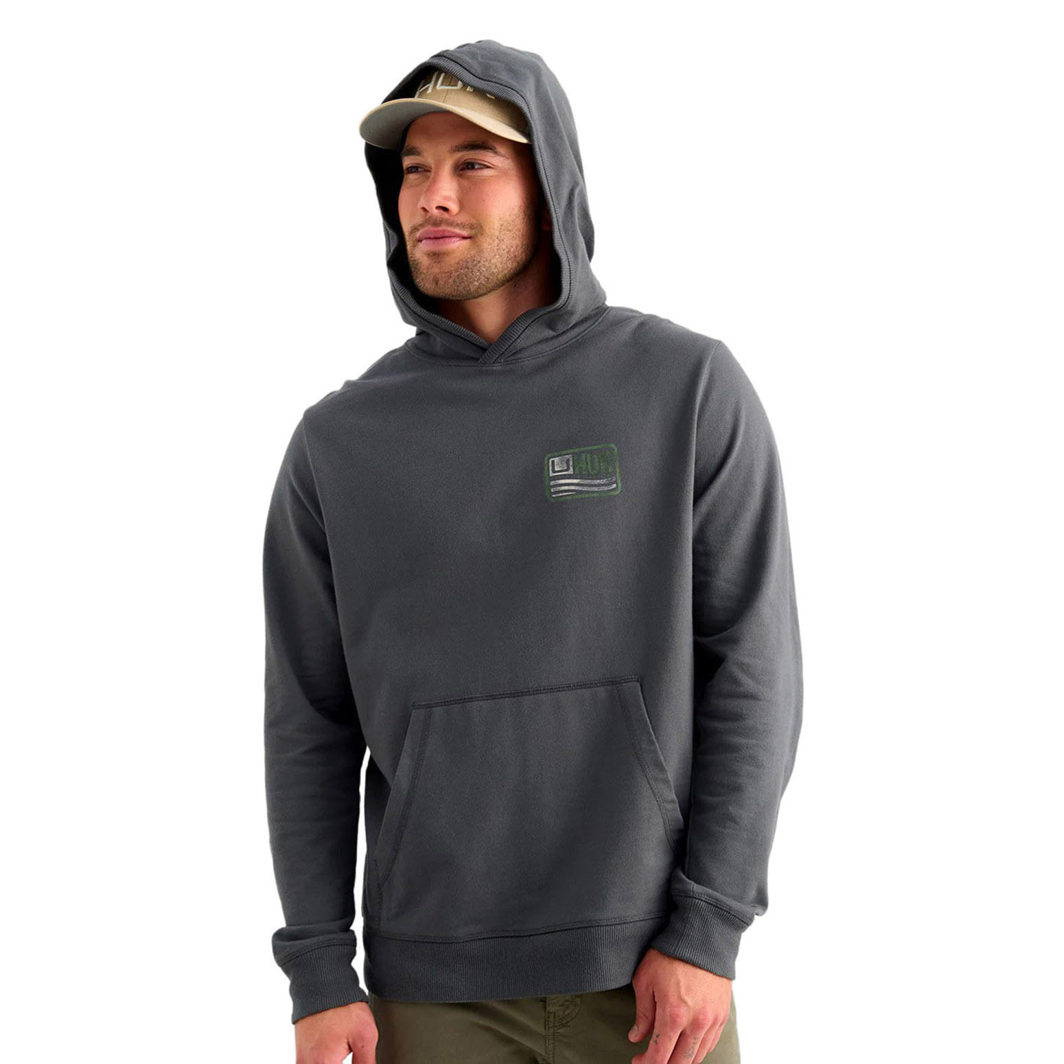 Huk-Edisto-Born-Wave-Terry-Fishing-Hoodie---Men-s-Dark-Shadow