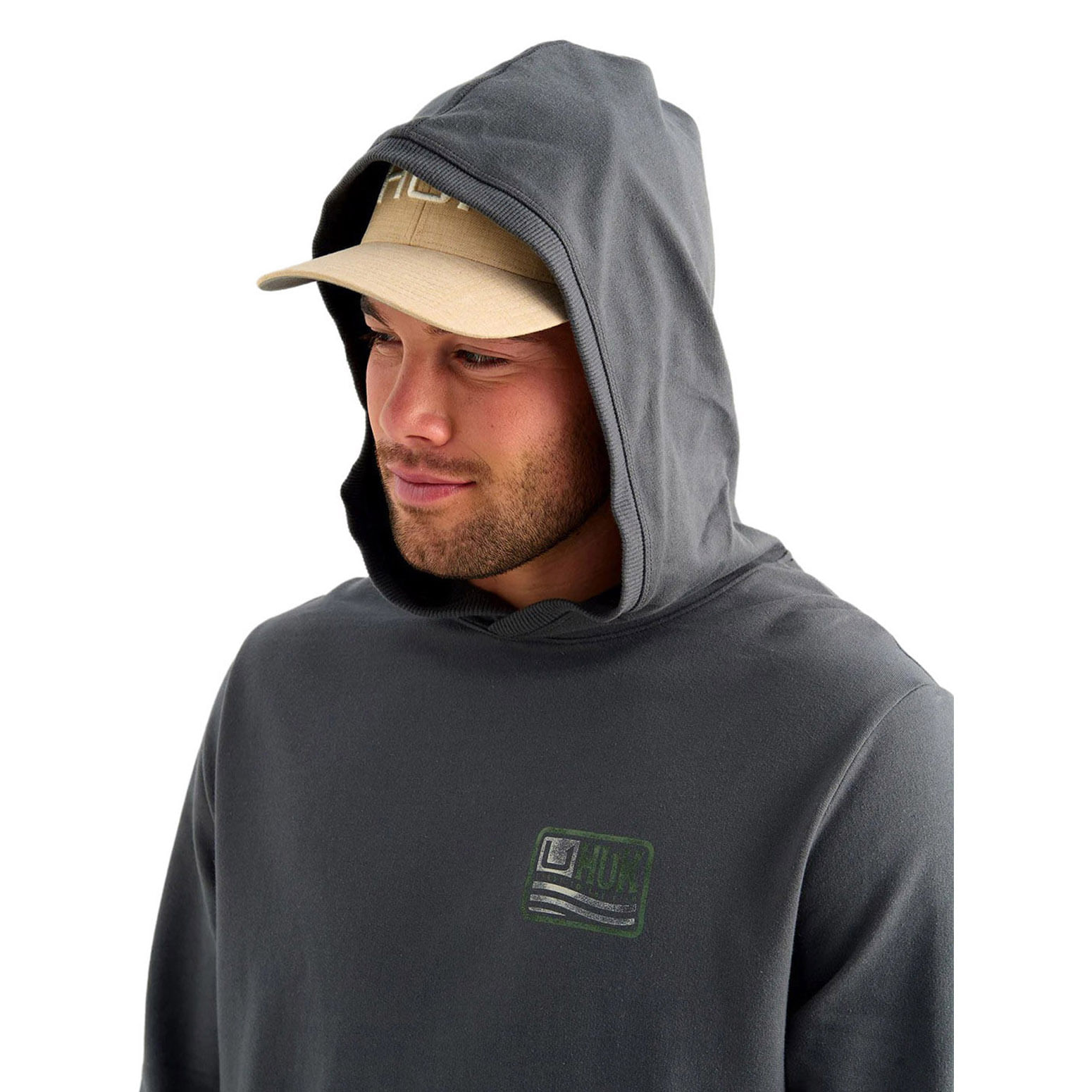 Huk-Edisto-Born-Wave-Terry-Fishing-Hoodie---Men-s-Dark-Shadow