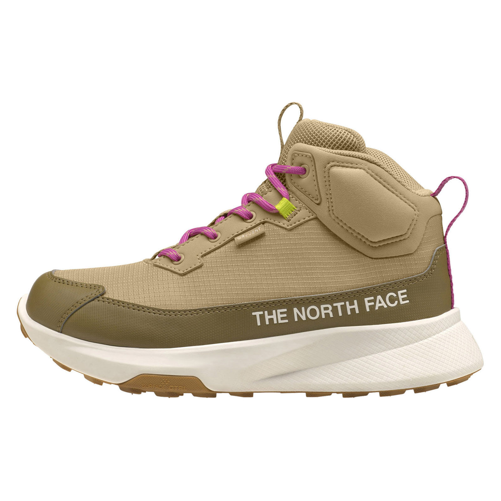 The-North-Face-Fastpack-II-Midsoles-Waterproof-Boot---Kids--Khaki-Stone---Fuchsia-Flash