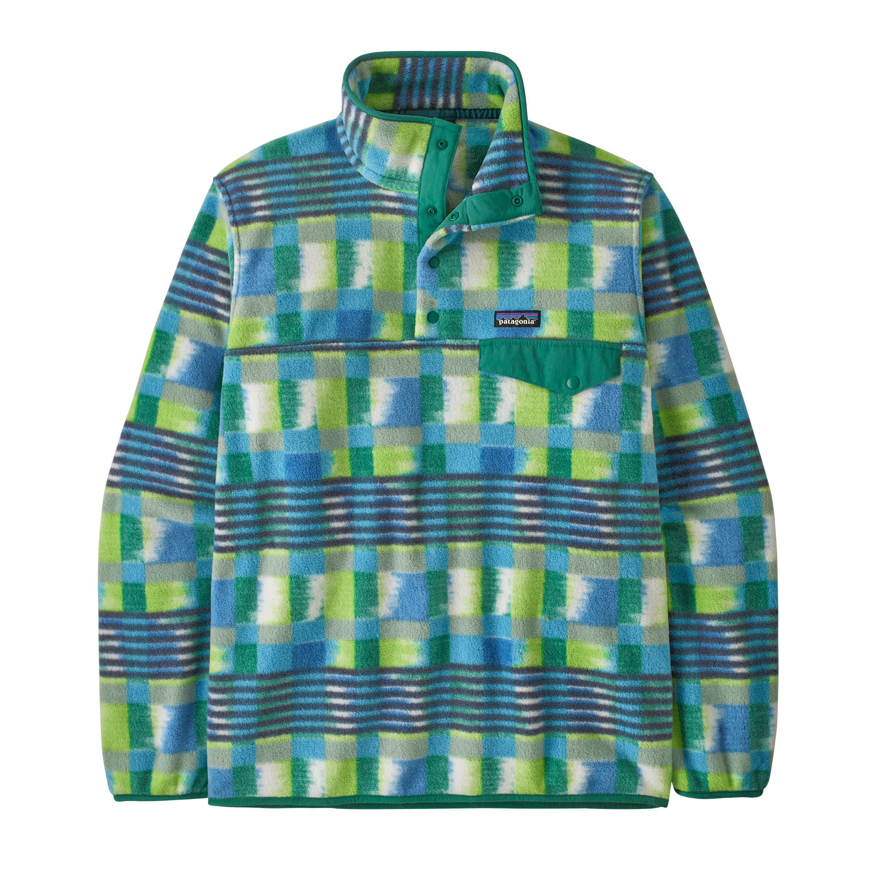 Patagonia-Lightweight-Synchilla-Snap-T-Fleece-Pullover---Men-s-Painted-Lines---Shore-Blue