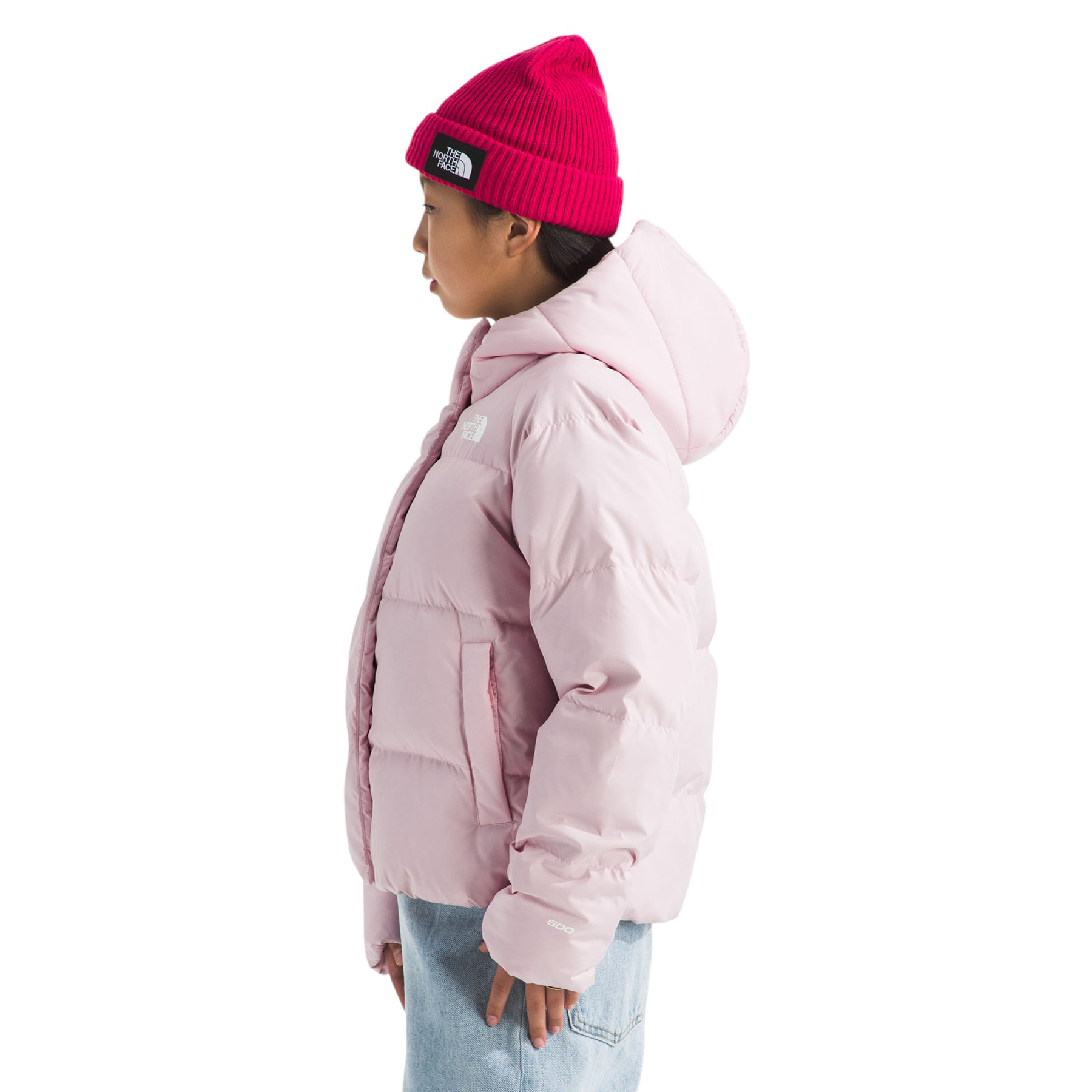 The-North-Face-North-Down-Hooded-Jacket---Girls--Pale-Blossom