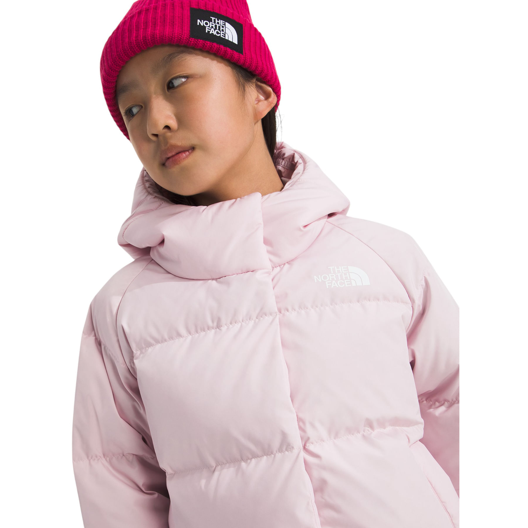 The-North-Face-North-Down-Hooded-Jacket---Girls--Pale-Blossom