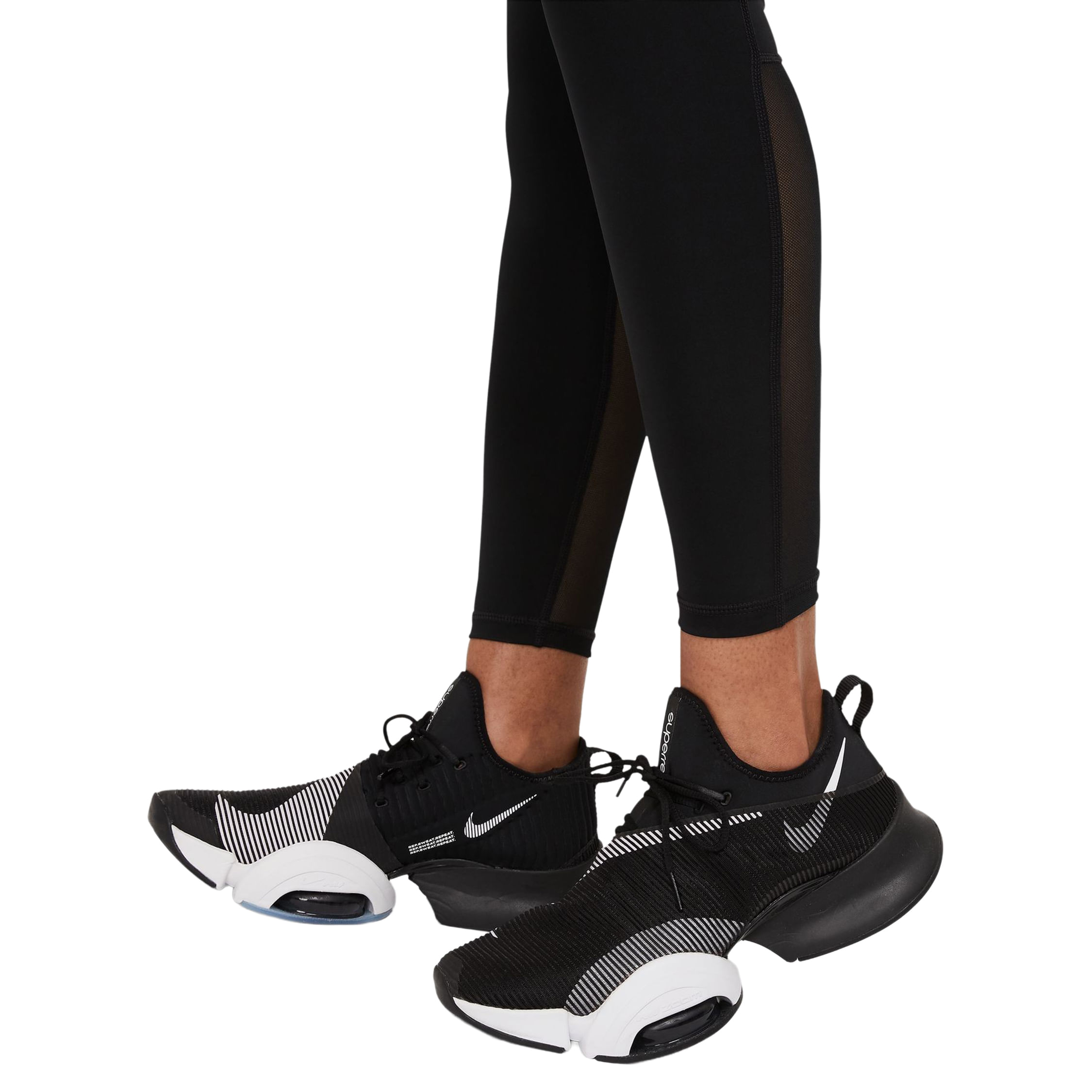 Nike-Pro-Mid-Rise-Mesh-Paneled-Leggings---Women-s-Black---White