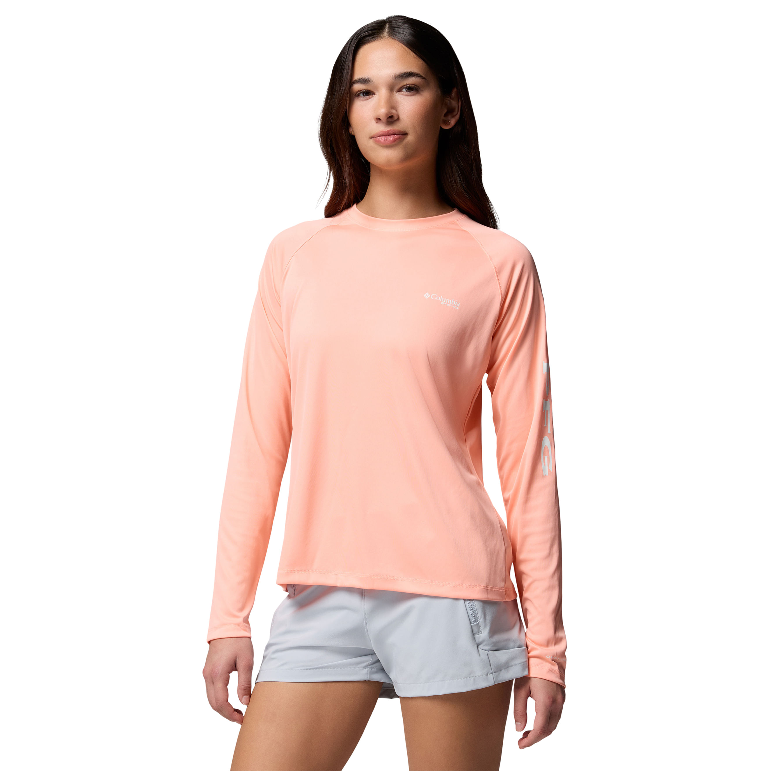 Columbia-PFG-Tidal-Tee-II-Long-Sleeve-Shirt---Women-s-Tiki-Pink---White