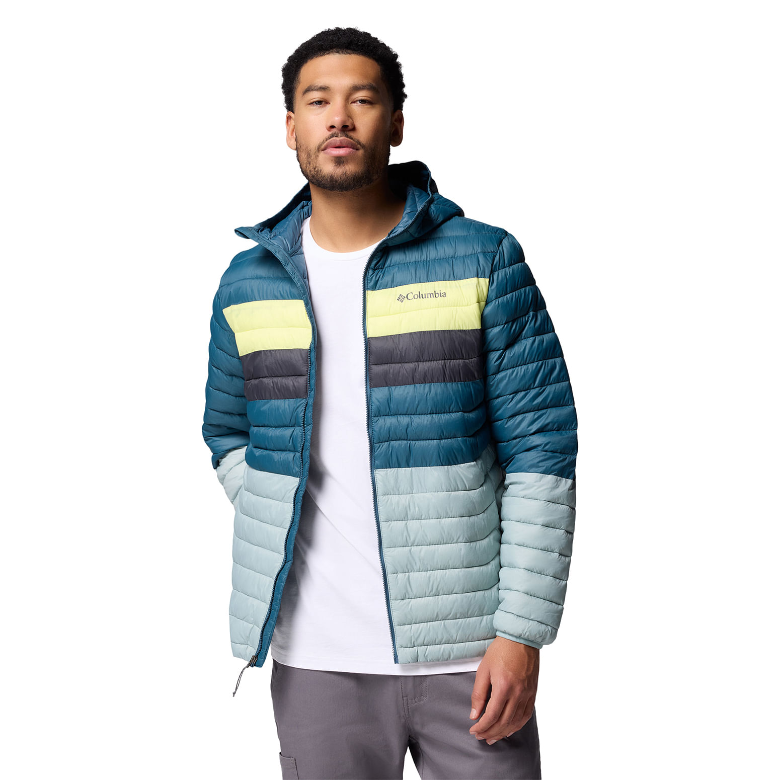 Columbia-Powder-Pass-Hooded-Jacket---Men-s-Crushed-Blue---Everblue---Neon-Light---Shark