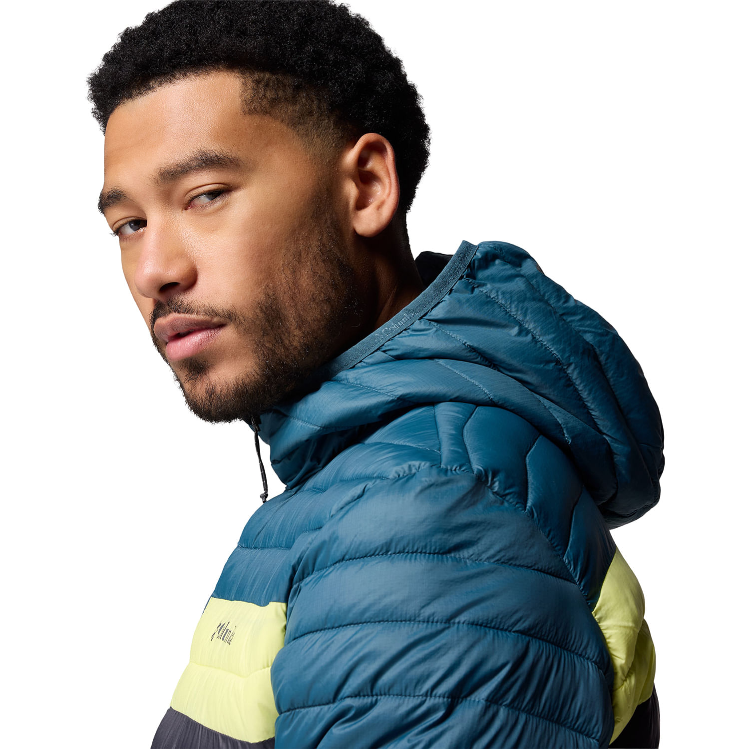 Columbia-Powder-Pass-Hooded-Jacket---Men-s-Crushed-Blue---Everblue---Neon-Light---Shark