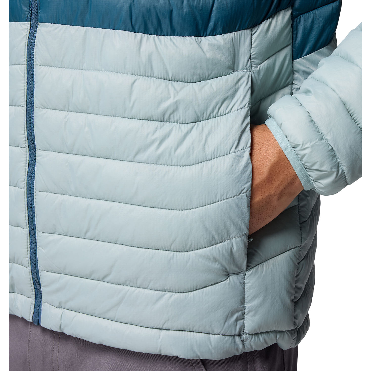 Columbia-Powder-Pass-Hooded-Jacket---Men-s-Crushed-Blue---Everblue---Neon-Light---Shark