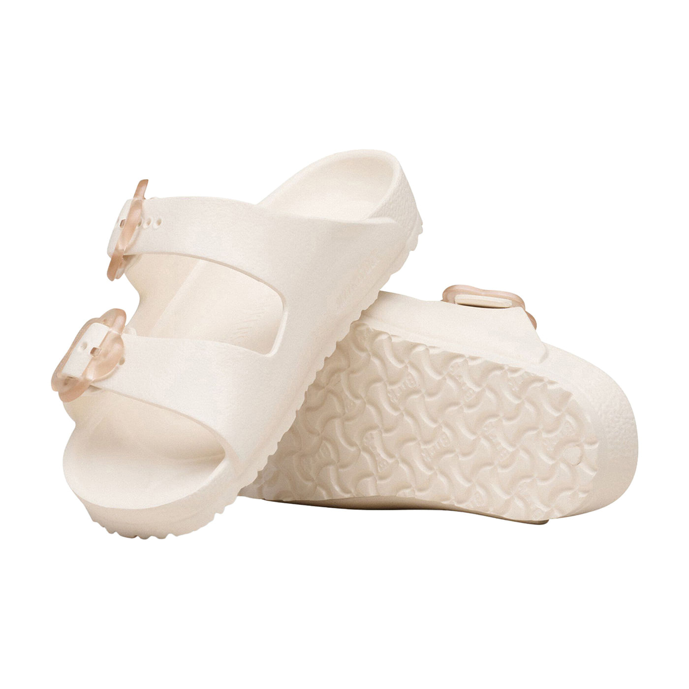 Birkenstock Arizona Flower Buckle Eva Sandal - Girls' - Eggshell 29