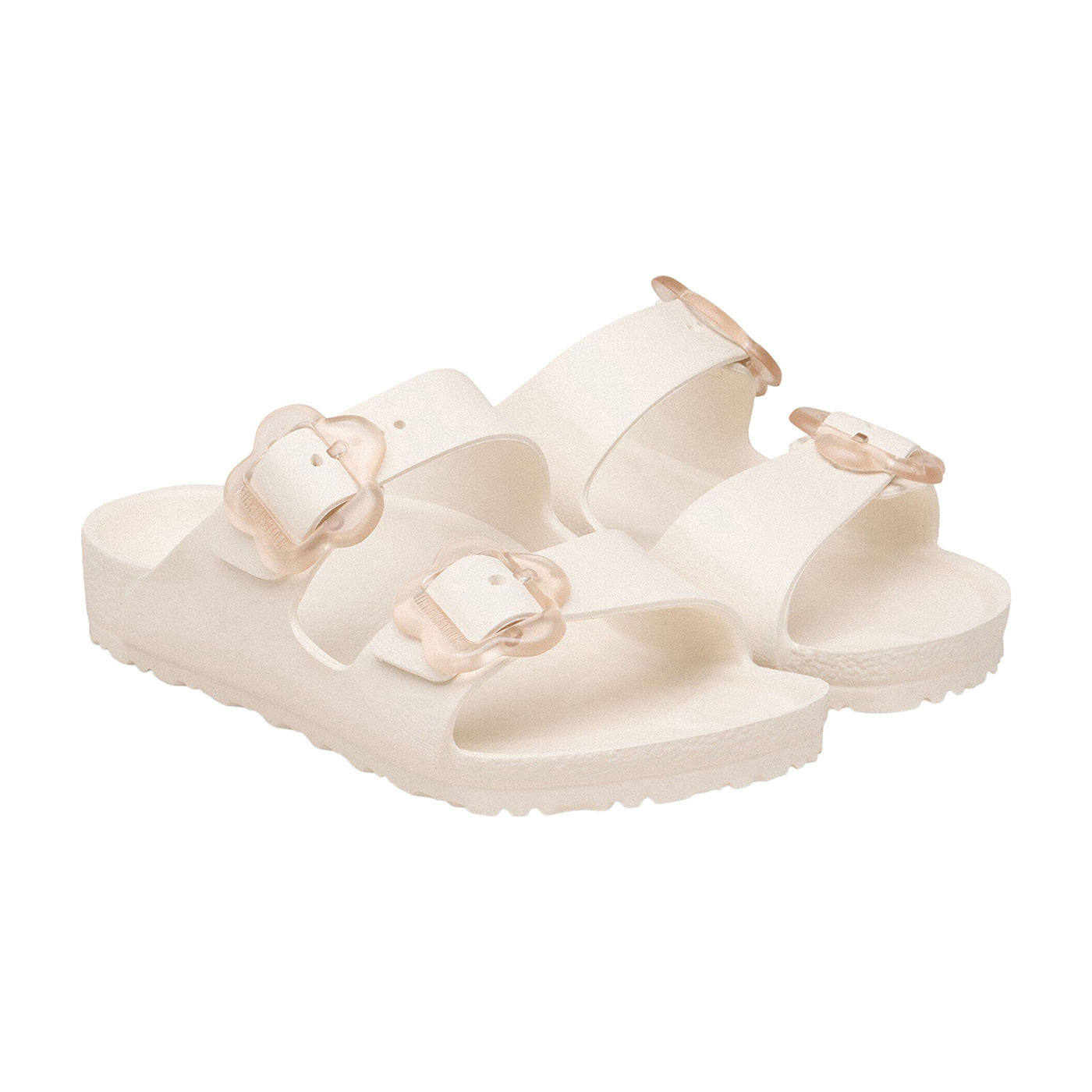 Birkenstock Arizona Flower Buckle Eva Sandal - Girls' - Eggshell 29