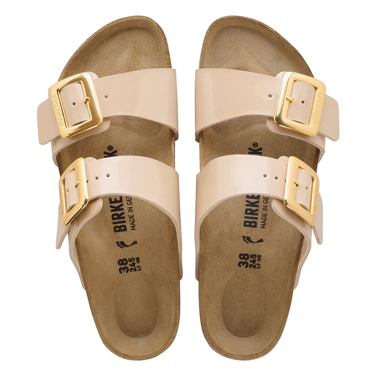 Birkenstock Sydney Luxe Buckle Birko Flor Sandal - Women's - Patent Sand 36 Narrow