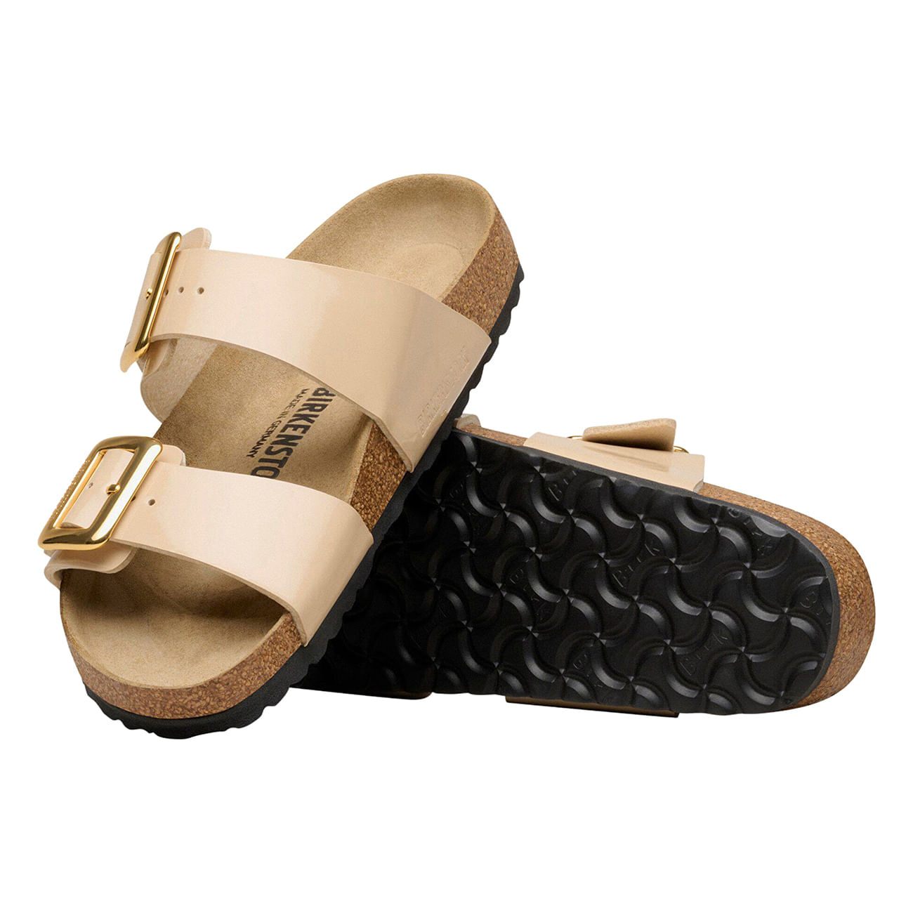 Birkenstock Sydney Luxe Buckle Birko Flor Sandal - Women's - Patent Sand 36 Narrow
