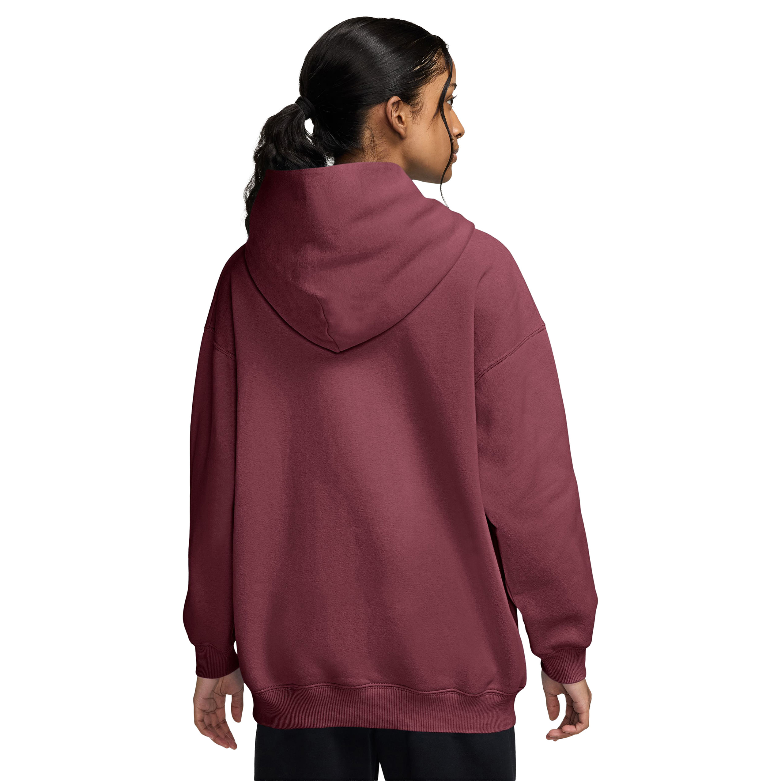Nike Sportswear Studio Fleece Oversized Pullover Hoodie - Girls' - Pink Smoke, White S – image 2 of 3