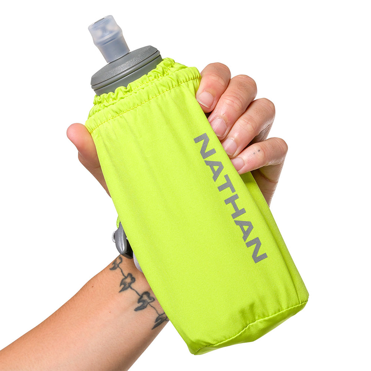 Nathan Pinnacle 18 oz Insulated Soft Flask - Finish Lime, Reflective Silver – image 4 of 8