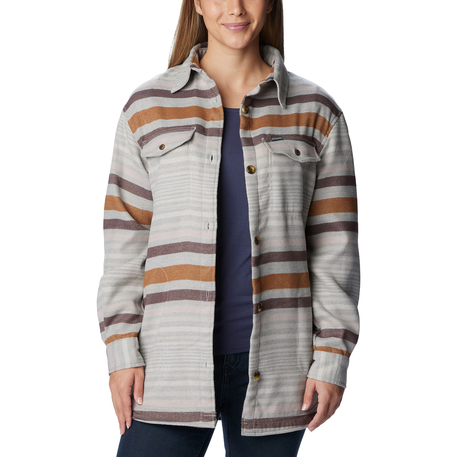 Columbia-Calico-Basin-Shirt-Jacket---Women-s-Columbia-Grey-Heather---Black