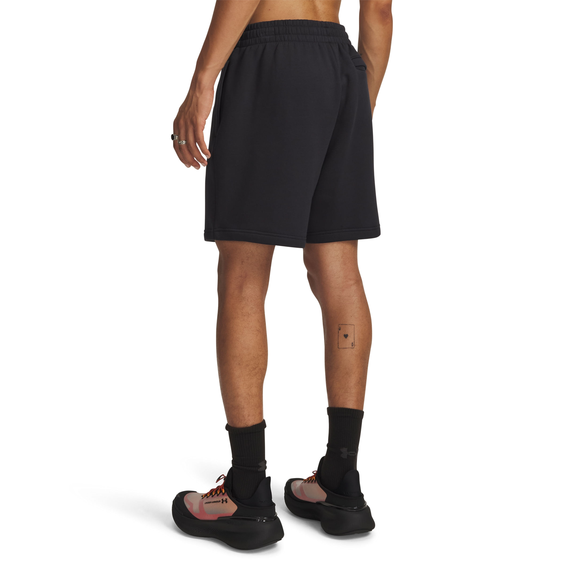 Under Armour Icon Fleece Short - Men's - Black, White L 7.75" Inseam – image 3 of 6