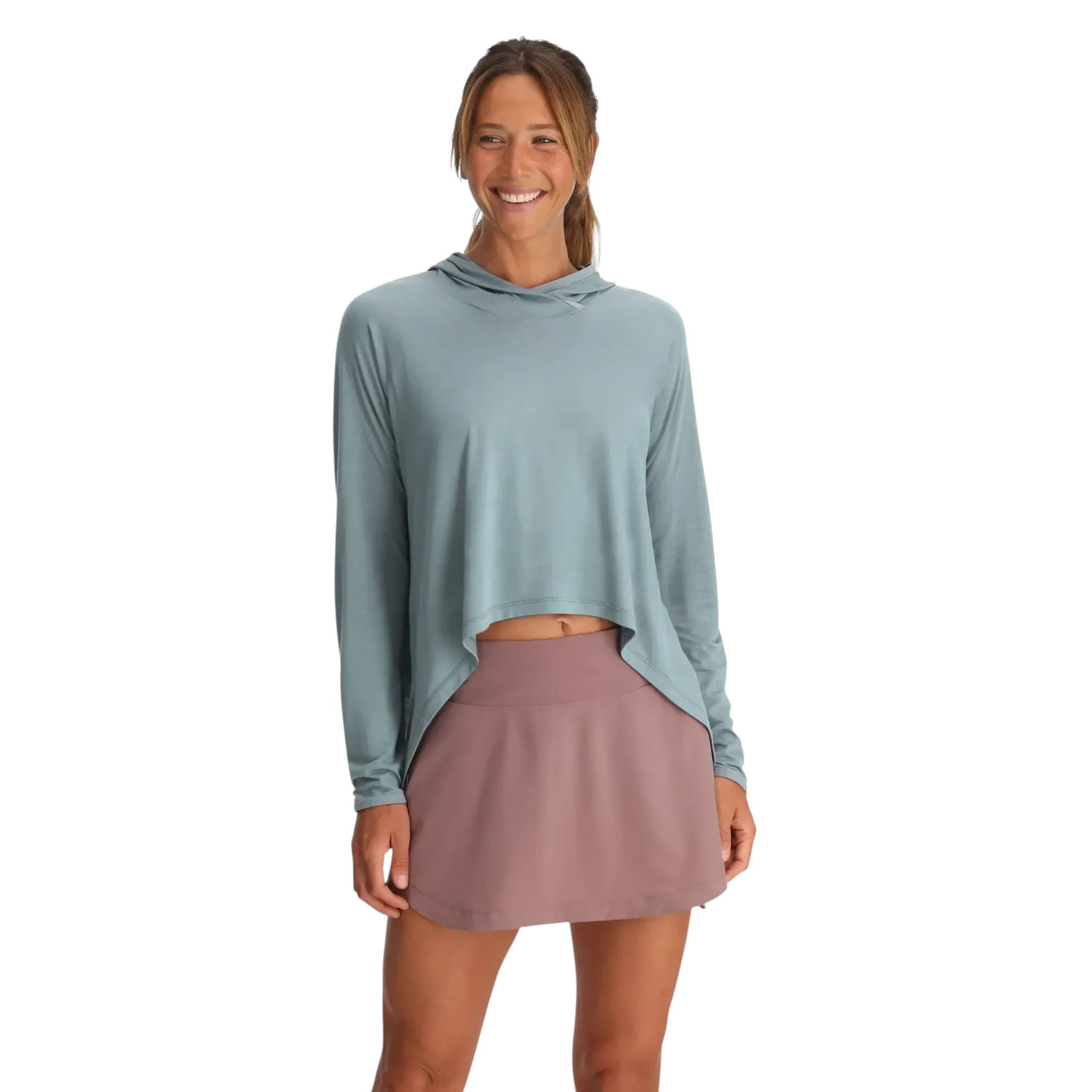 Free Fly Bamboo Lightweight Cropped Hoodie - Women's - Ocean Mist XS