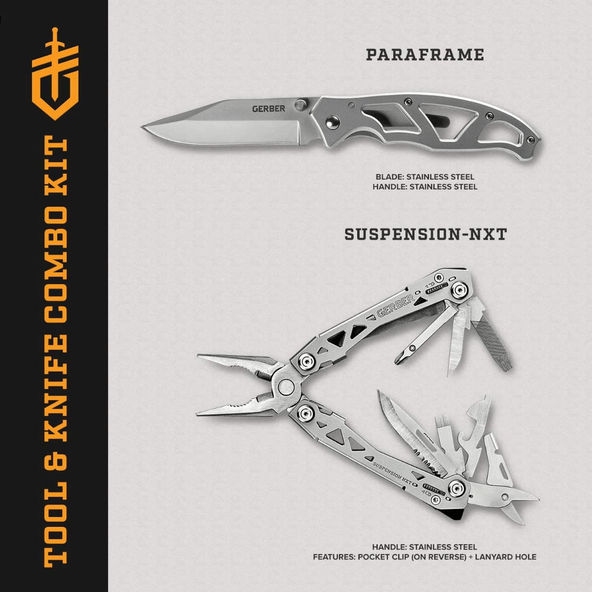 Gerber Suspension-NXT Multi-tool and Knife Combo - Gray