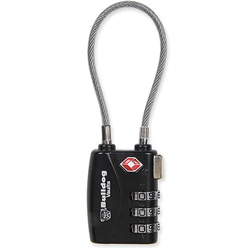 Bulldog Vaults TSA Lock with Steel Cable 1 Pack