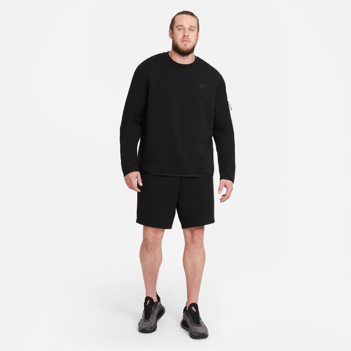 Nike Sportswear Tech Fleece Crew Black newest CU4505-010 Men's Large